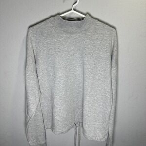 Gap Women's Size Medium Tall Classic Gray Sweatshirt With Drawstring Waist